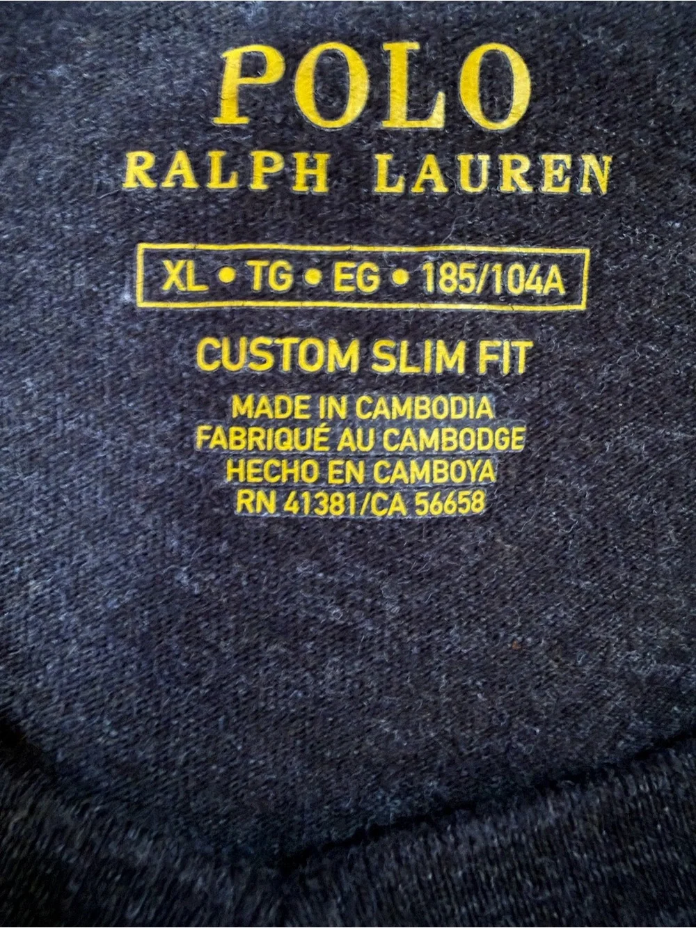 Polo Ralph Lauren Men’s XL Custom Slim Fit V-Neck T-Shirt Dark Heather Gray